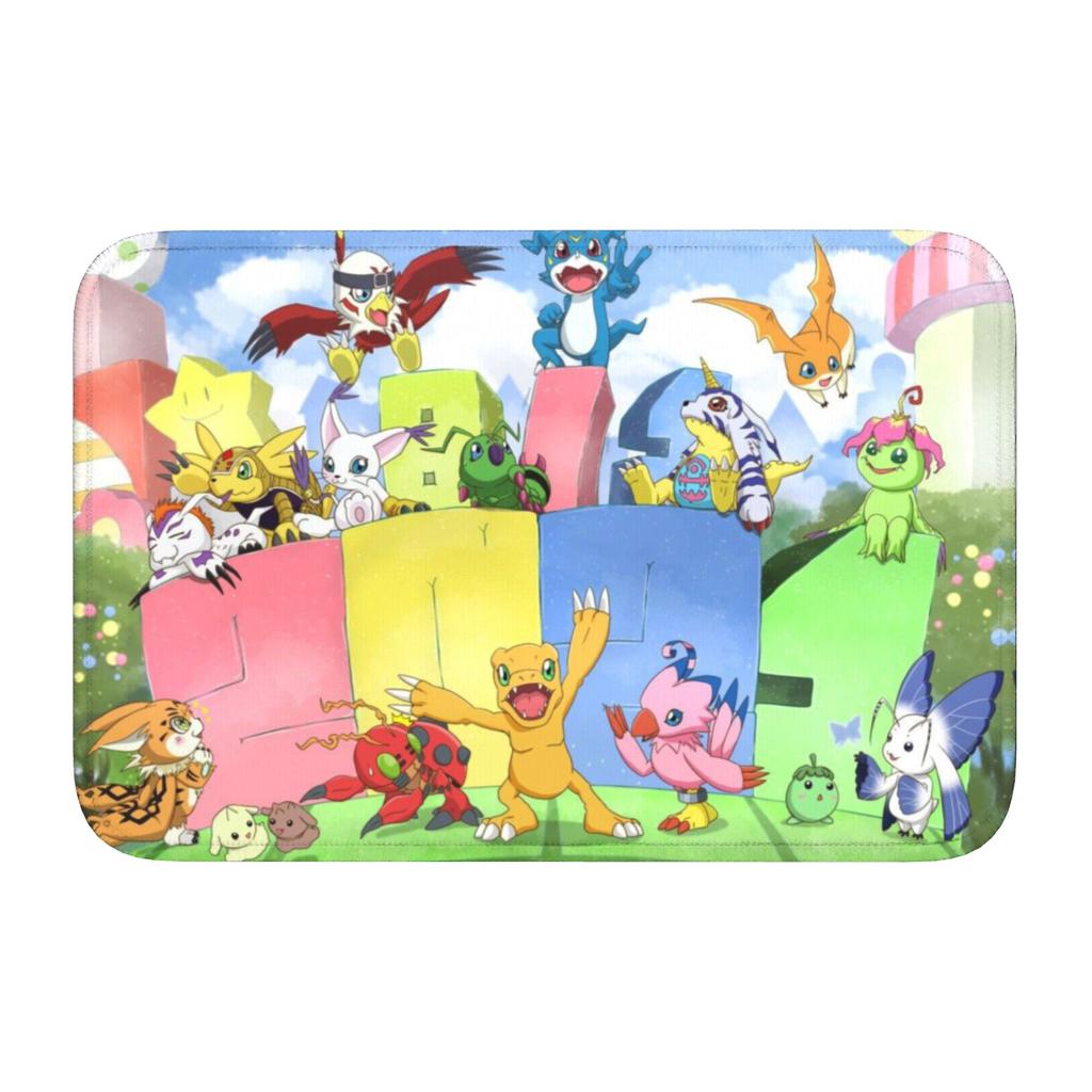Digimons Adventure Anime Fußmatte Anti-Rutsch Bad Küche Willkommensmatte Toilettentür Boden Eingang Teppich Teppich Fußmatte
