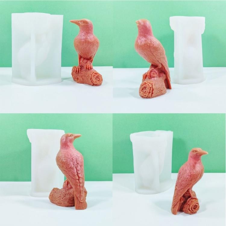 3D Crow Candle Mould Silicone Molds Halloween Castings Molds Home Decorations