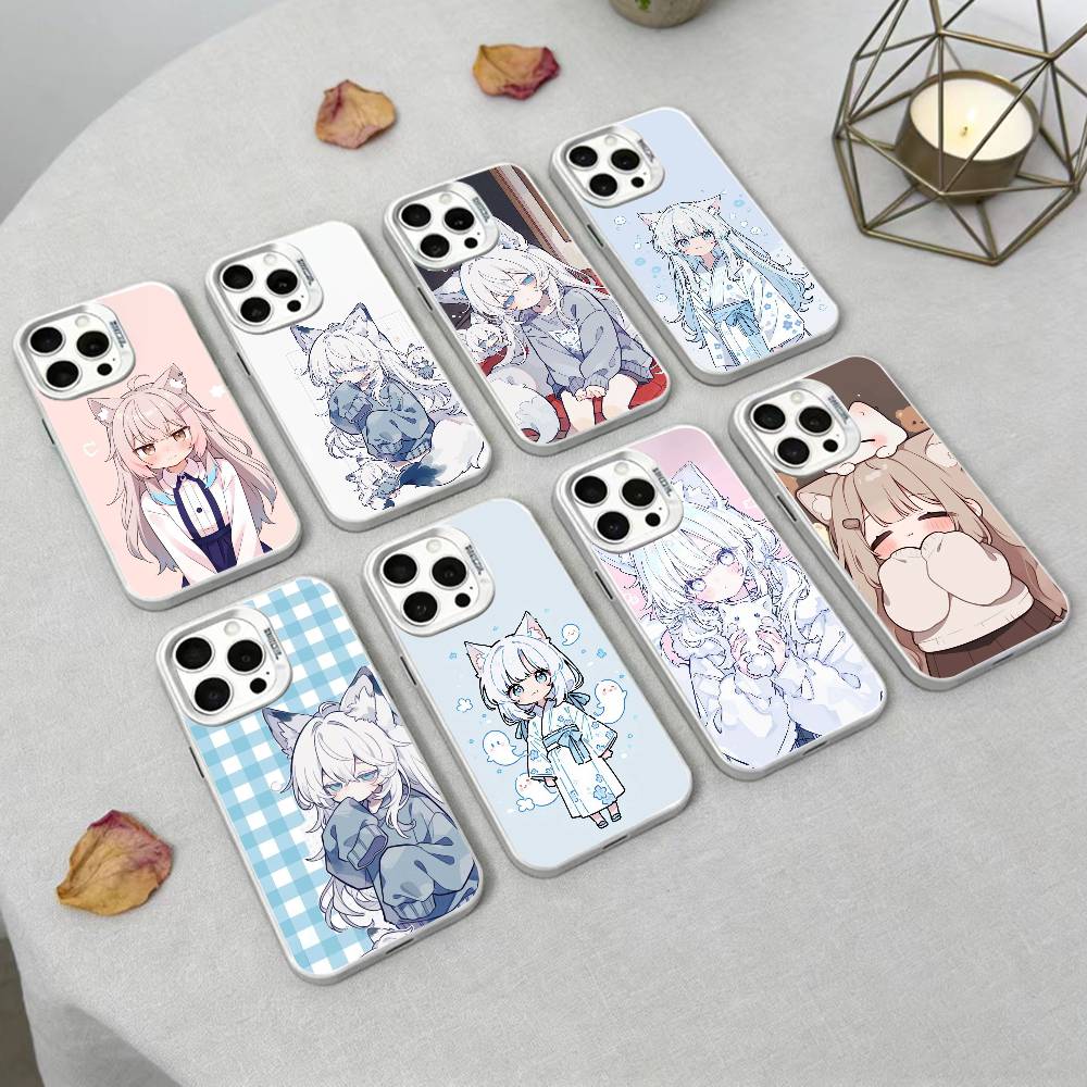 Kawaii Style Kitsune Phone Case For IPhone 16 17 15 14 12 13 Pro Max Black Color Shockproof Cover