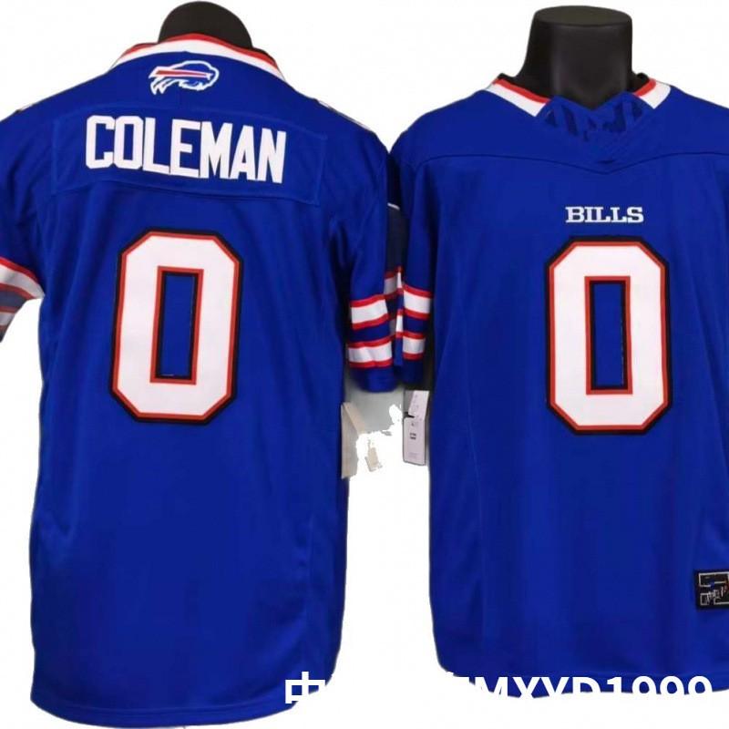 Buffalo Bills 0 Coleman Azul Camiseta de Fútbol Tercera Generación Bordada Uniforme Estilo NFL Hombre