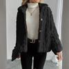 Women's Fashion Color Collar Button Long Sleeve Plush Warm Women's Jacket Coat