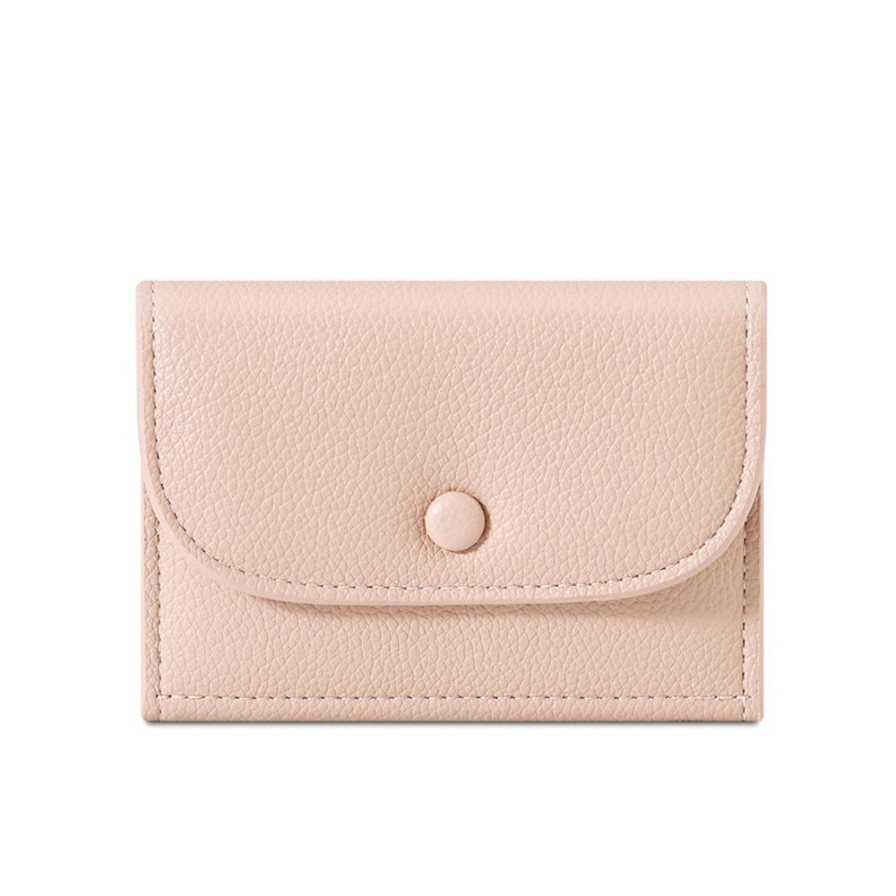 Elegant Lychee Grain Coin Purse Ultra Thin PU Leather Card Holder Women Short Wallet Outdoor