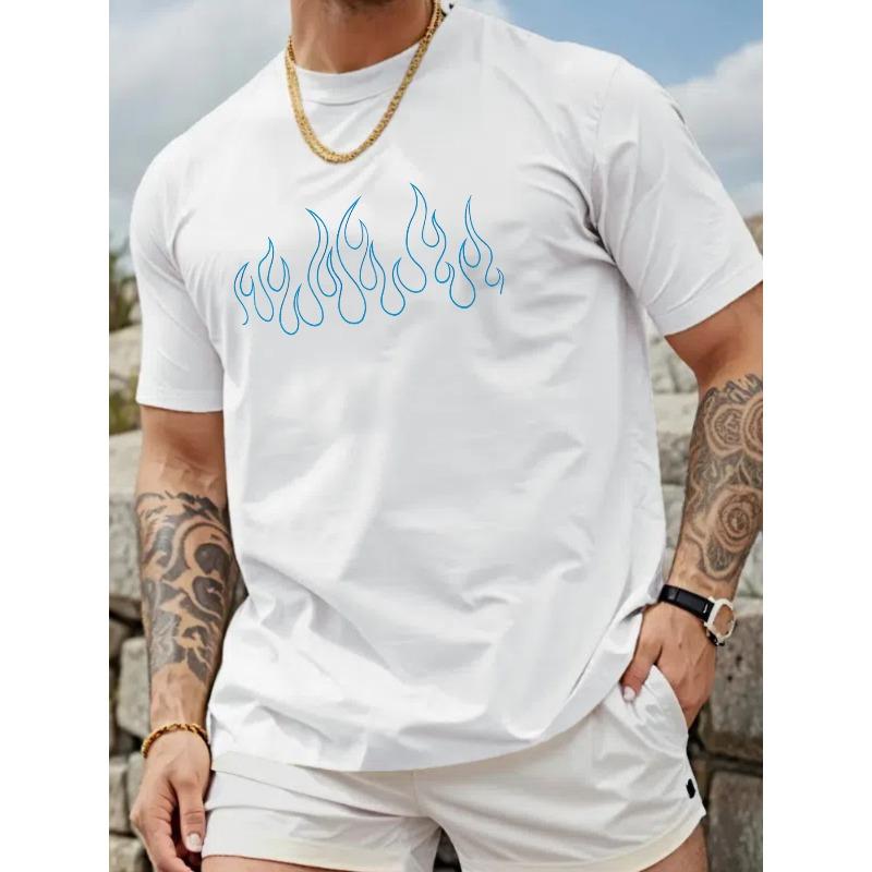 European sizes [Breathable Sportswear] Men's Sporty Casual Short-Sleeve T-Shirt - Features Trendy Fashionable Printed Design
