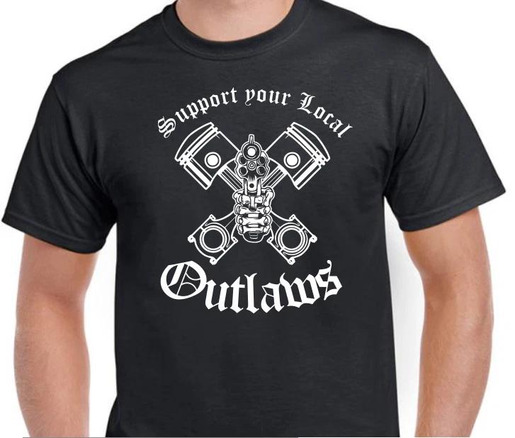 Gun Pistons Support your local outlaws Biker Motorcycle MC tee t shirt tee 2XL