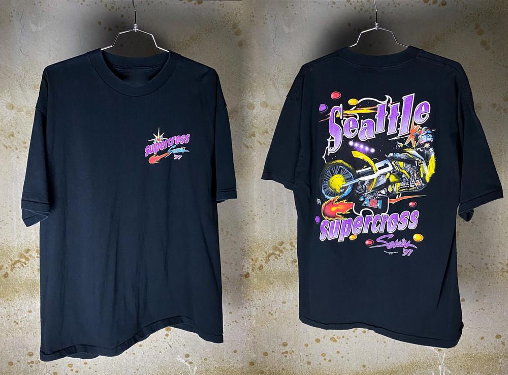 

Vintage 1997 Seattle Supercross Single Stitch TShirt Featuring Jeremy McGrath Unisex T-Shirt L