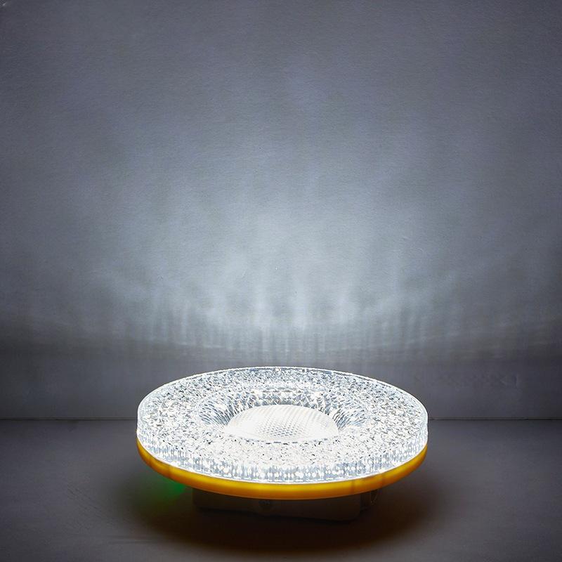 Rechargeable Magnetic Crystal Saucer Lamp: Portable Hanging Light for Camping and Outdoor Use