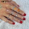 8pcs/set Fashion Bohemia Dainty Twist Thin Band Silver Color Stacking Ring Gift  Jewelry  Ring Set