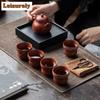 61ml Purple Clay Vermilion Gourd Teacup Zen Tea Bowl Set of Cups Tea-tasting Fragrance Cup Chazhan Master Cups Cha Supplies