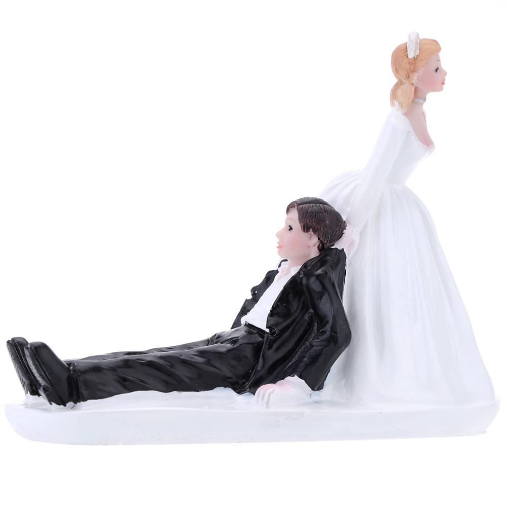 High Quality Synthetic Resin & Groom Wedding Cake Topper Romantic Wedding Party Decoration Adorable Figurine Craft Gift