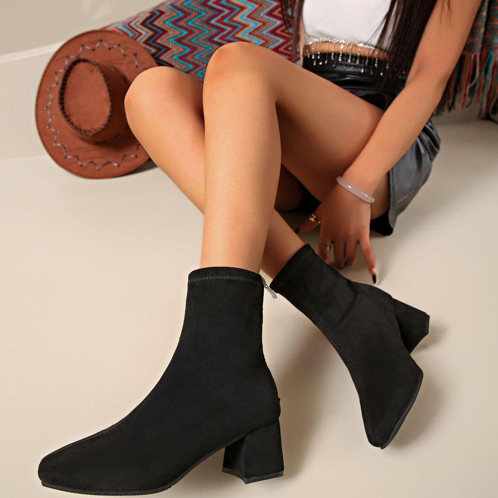 2025 Frühling/Sommer Damen Chunky Heel Stiefeletten, Vielseitige Mittelhohe Martin, Übergröße Leopardenmuster, Perfekt für Frühling & Herbst