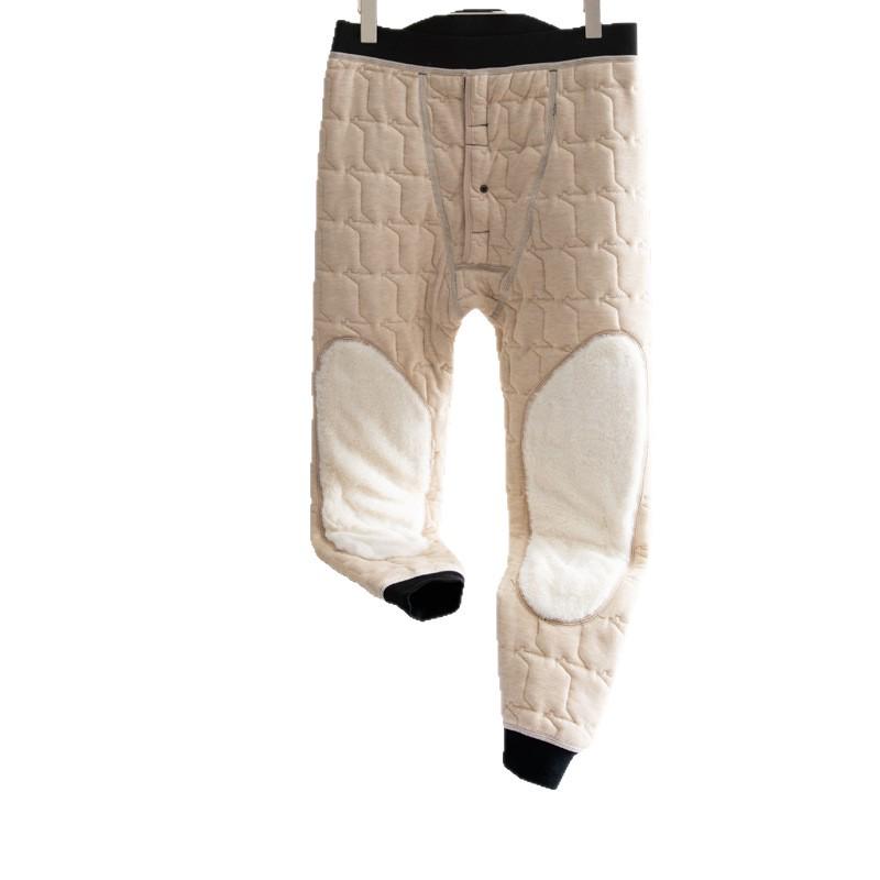 Men's High Waist Extra Thick Thermal Wool Pants with Fleece Lining for Winter