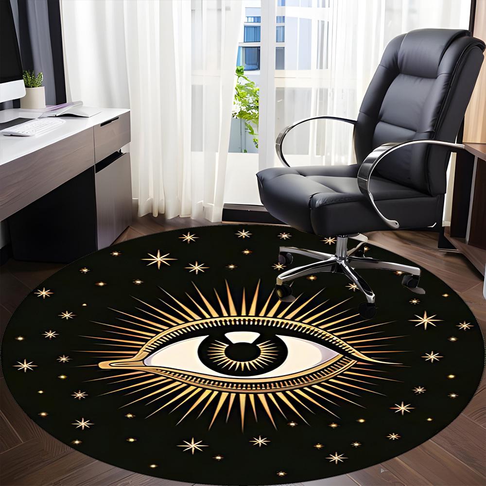 1PC Eye Stars Office Round Area Rug, Mat Suitable For Office, Under Office Chairs Bedroom Living Room Home Decor, Room Deco