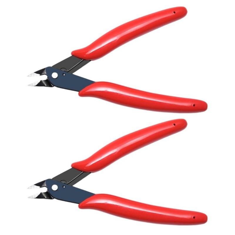 2pc Miniature Angled Pliers with Comfortable Grip Handle Diagonal Pliers Ideal for Model Building and DIY Tasks