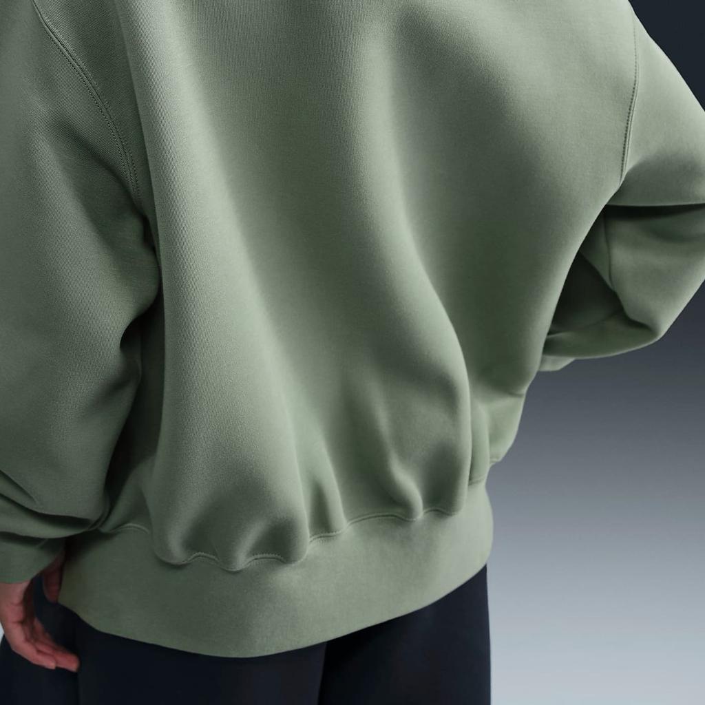 Nike Embroidered Stand Collar Drop Shoulder Comfortable Long Sleeve Sweatshirt Women Sweatshirt Green FV8042370