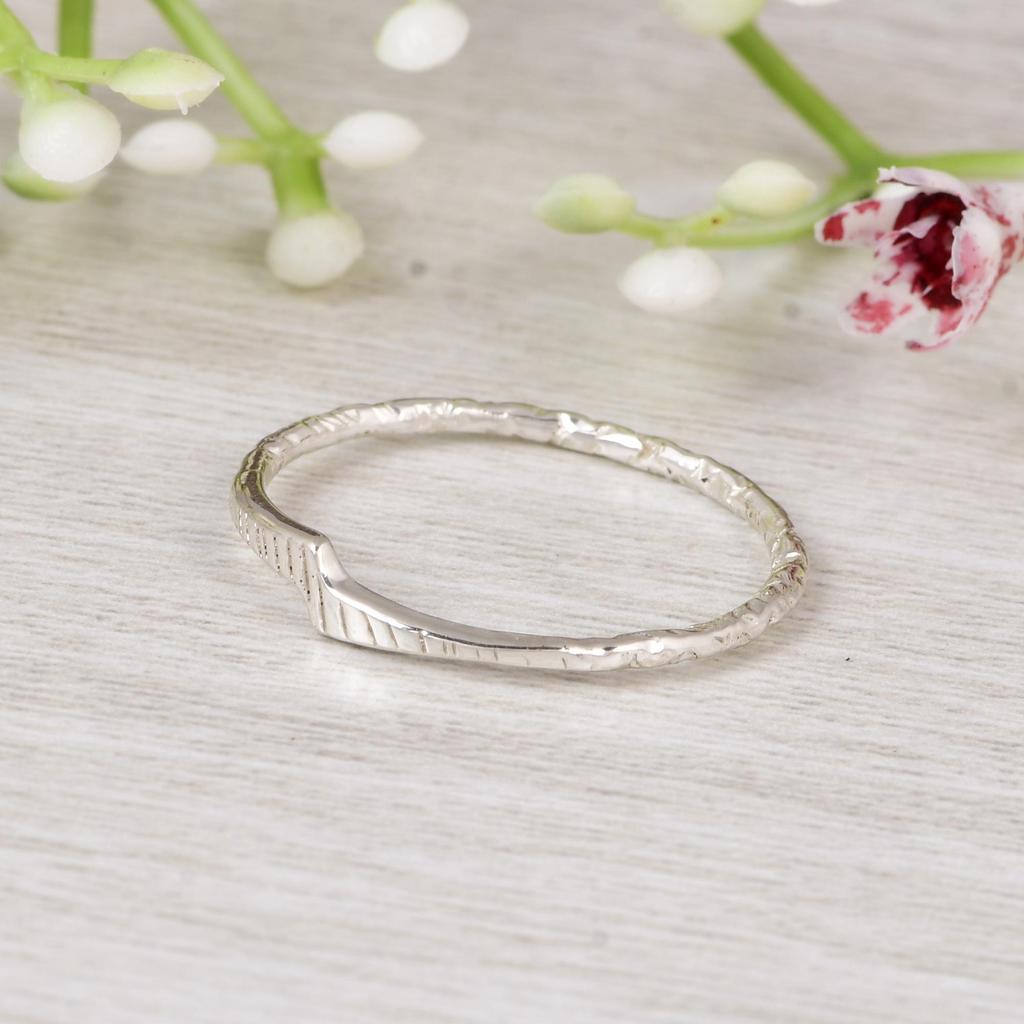 925 Sterling Silver Texture Band Ring, Handmade Minimal Jewelry Gift for Her, Gift for Love, Anniversary, House Wife.