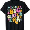 Groovy In My Big Sister Era Birthday Baby Reveal Est 2024 T Shirt - Men's Summer Cotton Graphic Tee