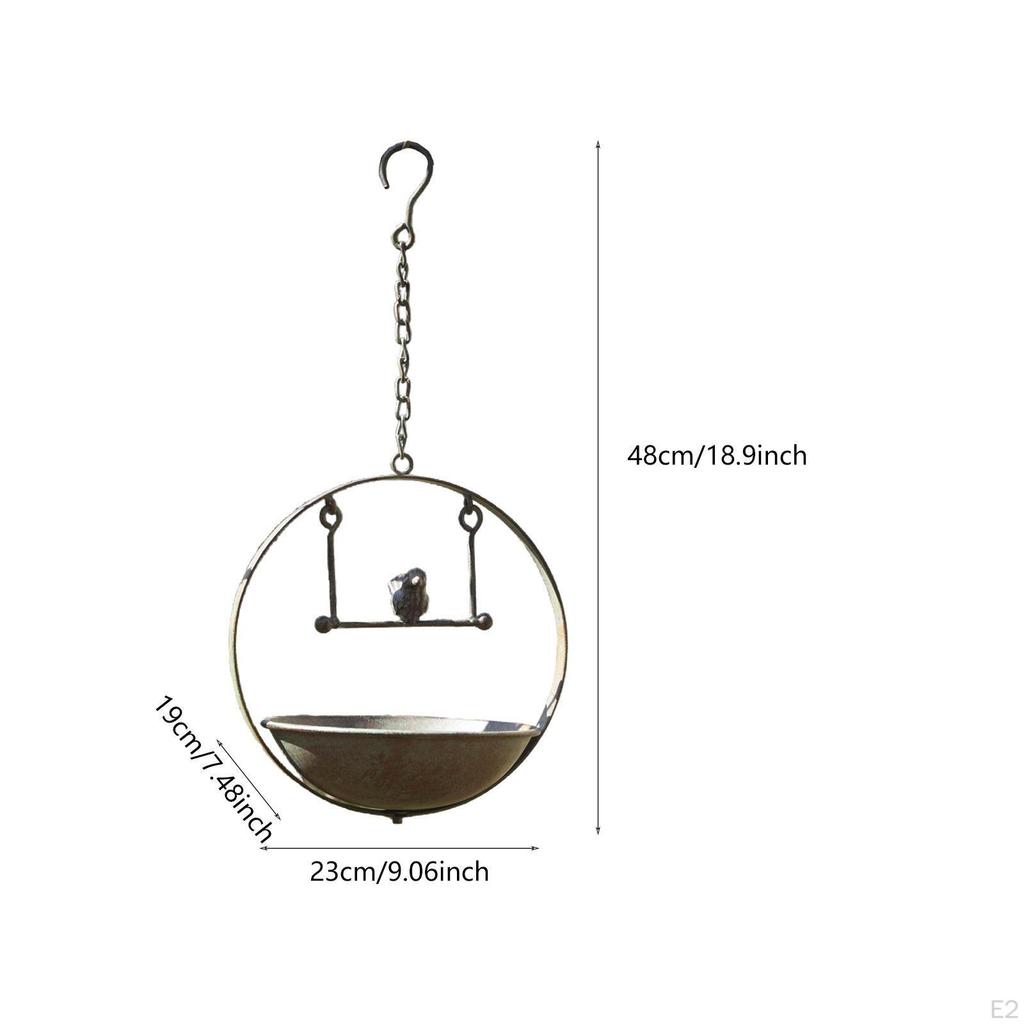 Eisen Hängendes Vogelbad Futterspender Gartendekoration Robust 18,9 Zoll Lang Multifunktional für Hof