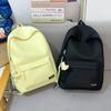 Women Lightweight Waterproof Backpack Solid Color Student Schoolbag