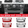 For BMW 5 Series E60 2004-2010 Accessories Carbon Fiber Interior Car Air Conditioner CD Control Panel Trim Cover Frame Stickers