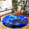 1pc motorcycle blue flames Round Chair mat Area Rug - Non-Slip, Floor Mat for Office, Bedroom, and Indoor Decor c1125270