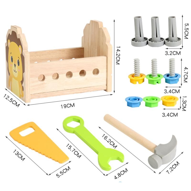Kids Tool Bench Wooden Set Toys Montessori Toys Lion Workbench Construction Toys Educational Toys Christmas Birthday Gifts Boys
