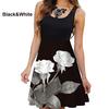 New Summer Women's Round Neck Dress Sleeveless Dress Floral Dress Show Figure Print Dress