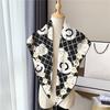 Vreovor Spring And Summer New Camellia 90Cm Square Scarf Tube Top Temperament Celebrity Vacation Beach Shawl Headscarf Versatile