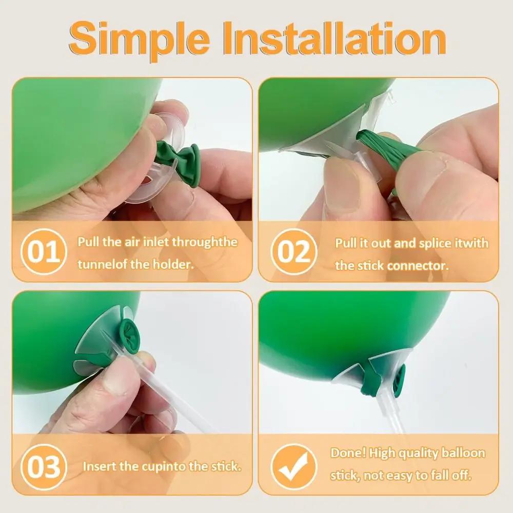 100pcs NEW Transparent Balloon Holder Multi-Purpose Reusable Balloon Display Sticks Durable Balloon Stick and Cup Party