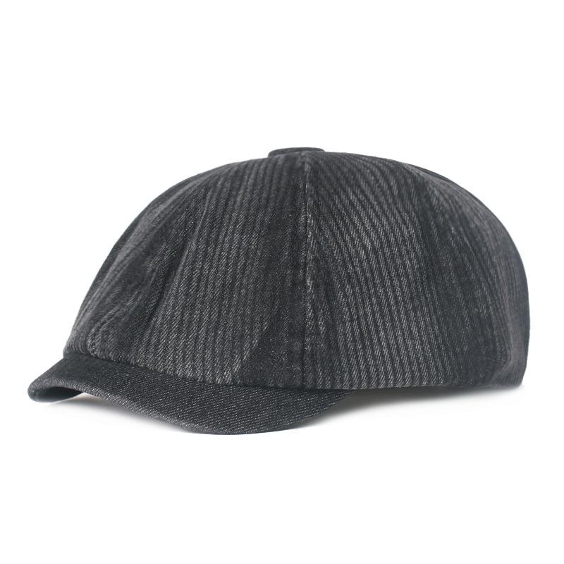 Bavlněný baret Pánská malířská čepice Newsboy čepice Klobouk Rybí kost Osmihranný klobouk
