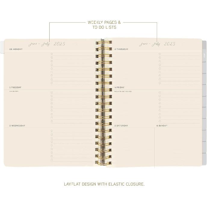 18 Month Planner/Calendar by Graphique, July 2025 – Dec. 2026 Peanuts Plan Hardbound Spiral Planner, Monthly Tabs, Holidays, Reminder Stickers,