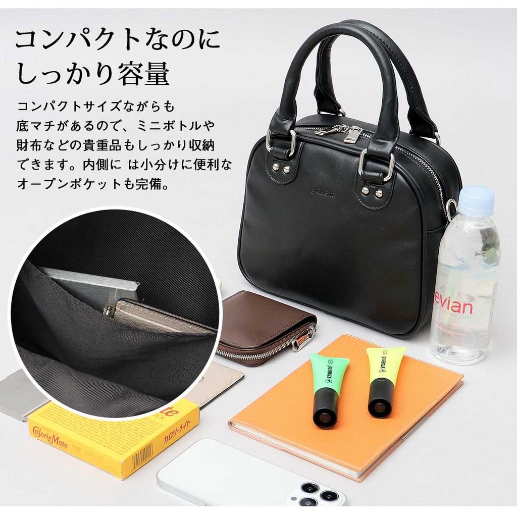 [Register] Grabella Shoulder Bag, Handbag, Men's and Women's, 2-Way Mini Bag, Small, Handbag, Crossbody Bag, Cowhide Leather, Solid Color