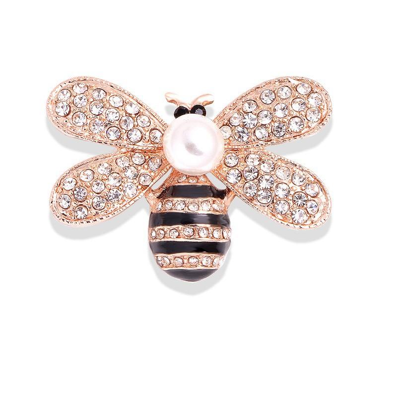 Pearl Bee Brooch Anti-light Diamond Insect Brooch Premium Niche Women's Pin with Accessories