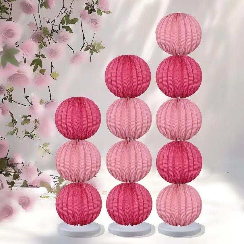 Honeymoon Decor Honeycomb Pillar Set: Wedding and Bedroom Lantern Wall Bunting.