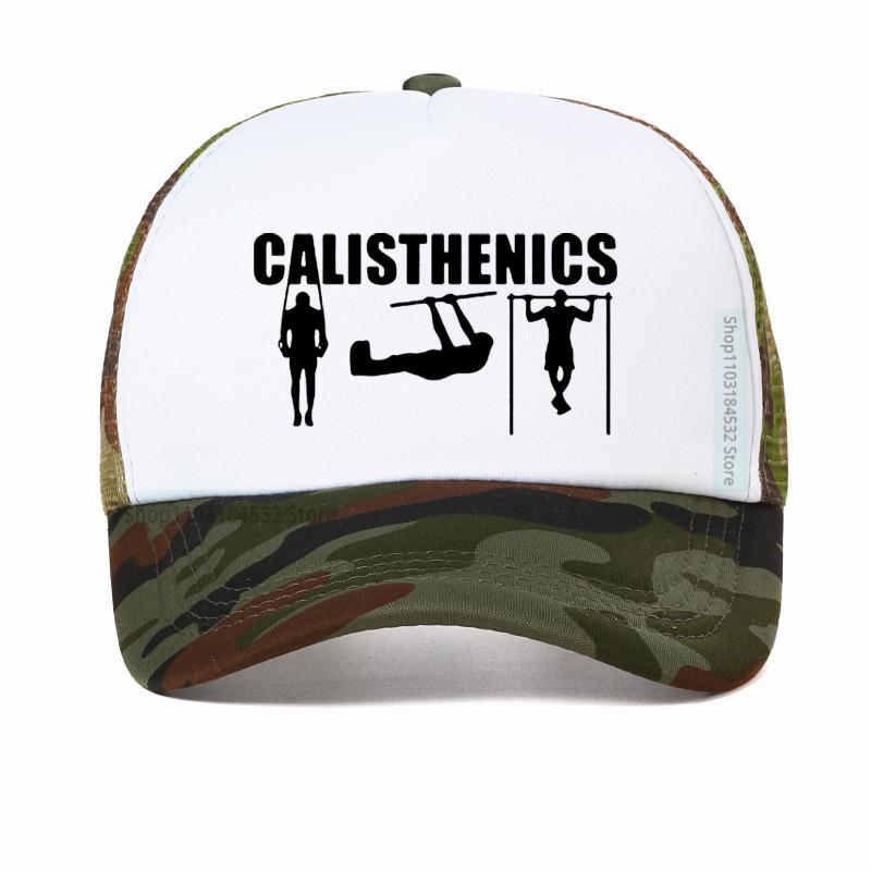 Calisthenics Mesh Breathable Trucker Hat Unisex Summer Harajuku Pop Bodybuilding Sports Baseball Cap Fashion Print Dad Cap