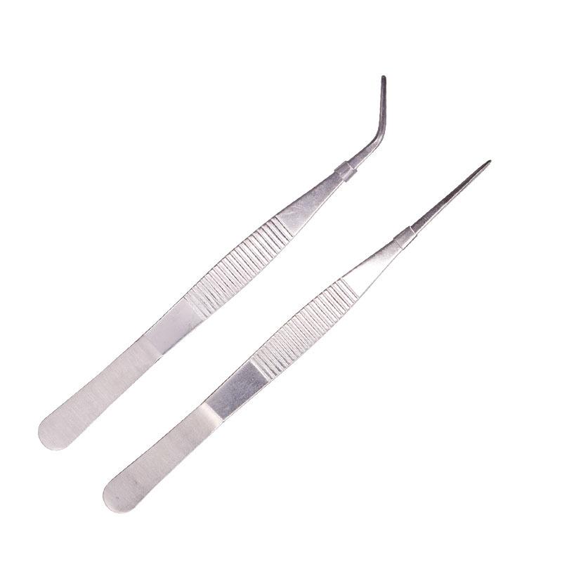 304 Stainless Steel Round Tip Tweezers with Teeth, Non-Slip, Ideal for Aquatic Plant Care and Gardening.