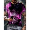 Men's Plus-Size T-Shirt with 3D Anime Beauty Print – Machine-Washable Summer Top