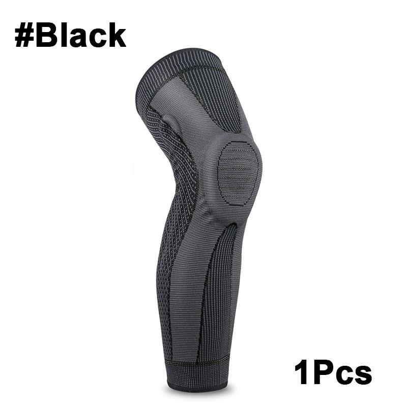 

1/2 шт. компрессионный рукав для ног для женщин и мужчин с боковыми пружинными стабилизаторами и гелевой подушечкой надколенника, эластичный длинный рукав для ног M