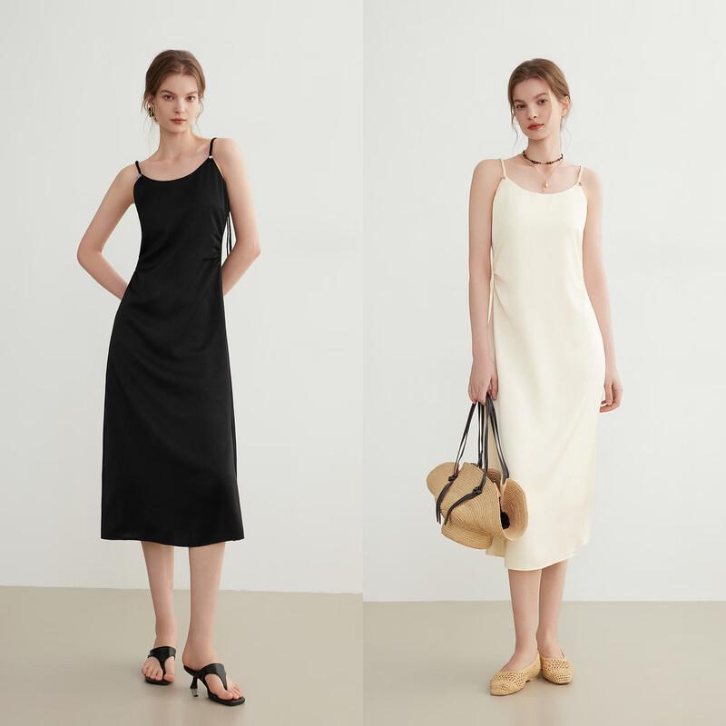 ELLE French Satin A-Line Slip Dress