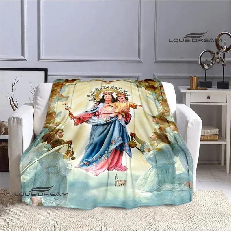 Virgin Mary Faith Print Blanket Flannel Soft Comfort Blanket Home Travel Blanket Kids Warm Blanket picnic blanket birthday gift