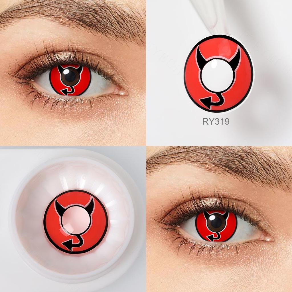 Pseyeche Blood Bat Cosplay kontaktläätsed roosad südamega kontaktläätsed Red Kitty Halloweeni kontaktläätsed 1 paar rohelist Spide Crazy objektiivi