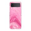 Rose Gold Pink Marble Queen For Samsung Galaxy Z Flip 3 4 5 Hard Folding Clear PC Phone Case For Samsung Z Flip3 Cover Bumper