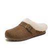 Thick-soled Fluffy Women's New Autumn and Winter Outer Wear One Pedal, Velvet Warm Bag Head and Half-drag Cotton Shoes