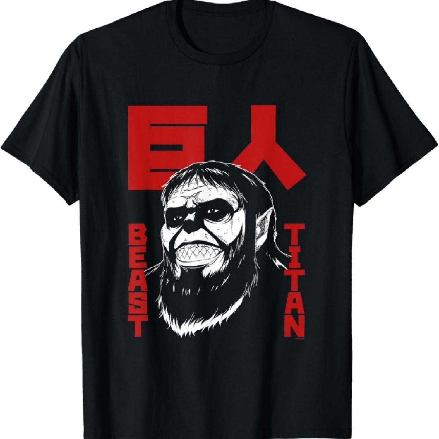

Attack on Titan Season 4 Beast Titan & Large Kanji Anime T-Shirt S