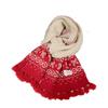 Imitation cashmere red bow scarf women's knitted autumn and winter Korean high-end feeling warm and thickened versatile scarf tide