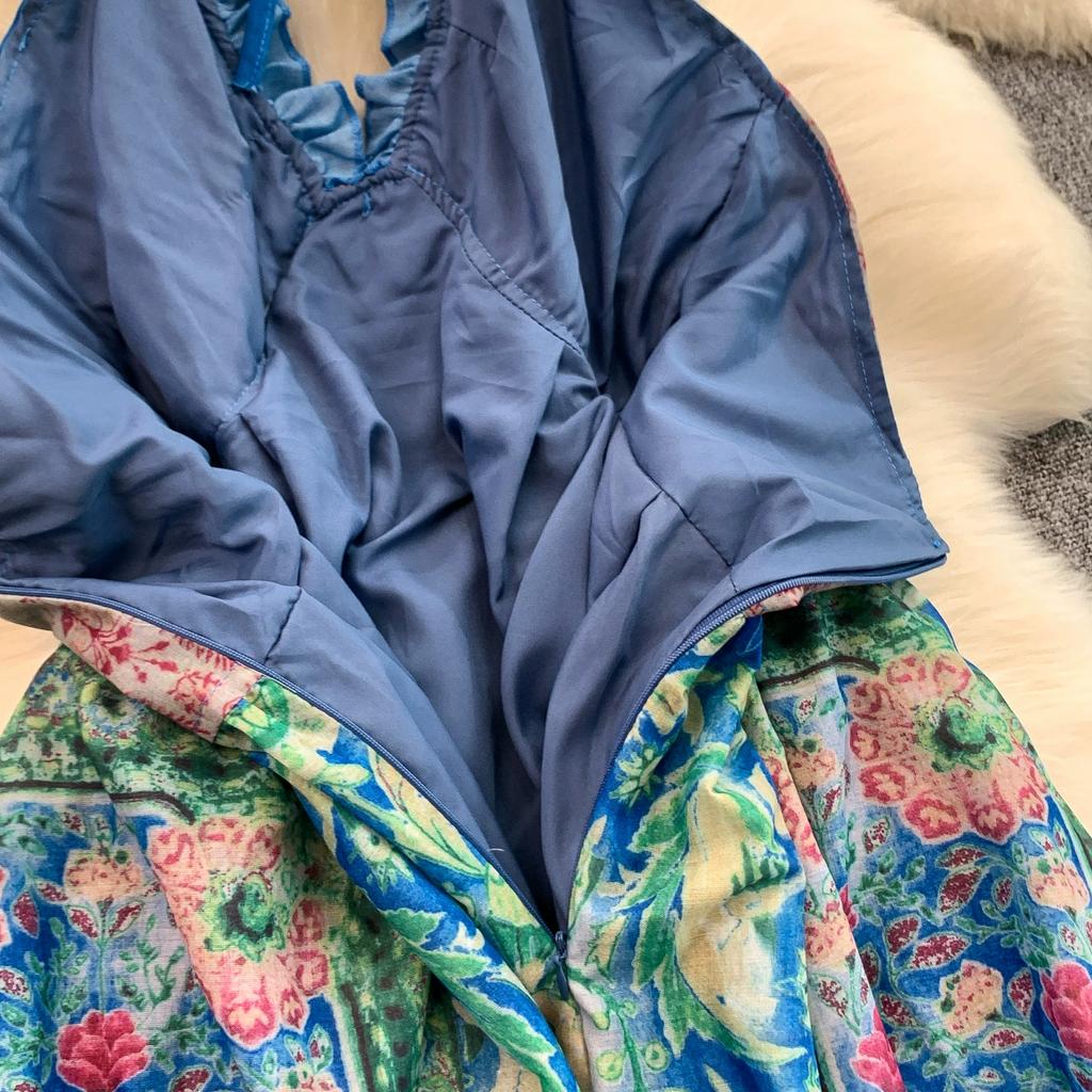 Summer Women Sexy Halter Open Back Print Long Maxi Holiday Beach Dresses