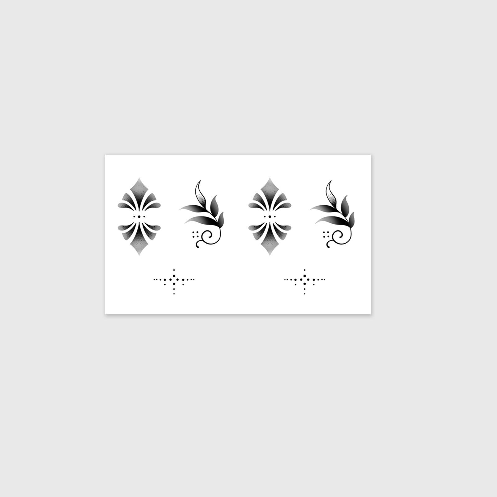 

Literary Knuckle Tattoo Sticker, Geometric Pattern Elements, Simulated Smudging Effect, Washable 11*18