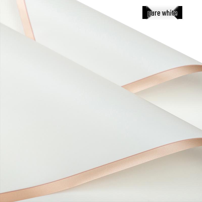 Waterproof Matte Jelly Film Paper with Gold Edge for Fresh Flower Bouquets - DIY Florist Wrapping Material