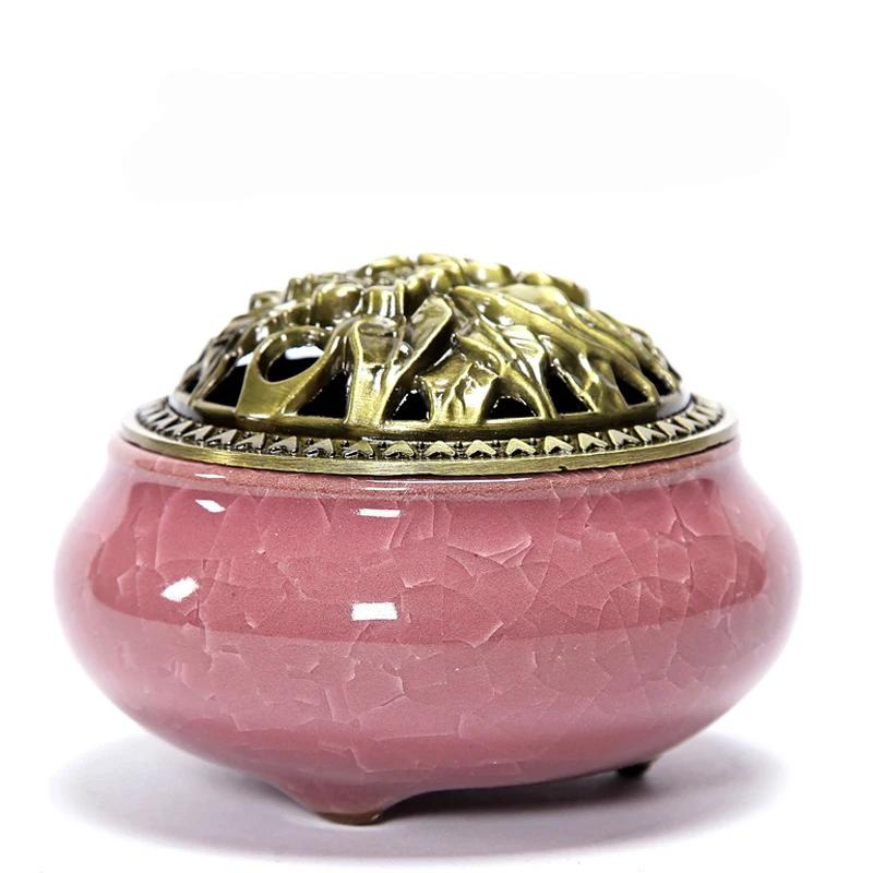 Y Ceramic Ice Cracking Incense Burner Coil Cone Stick Incense Burner Holder Home Ornaments Japanese Incense Burners Zen Decor