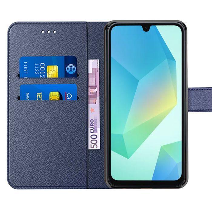 Coque de protection - BOOLING - Samsung Galaxy A16 4G/5G - Antichoc - Cuir synthétique - Bleu marine