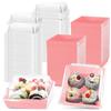 100pcs Baking Transparent Sandwich Packaging Box Dessert Cake Snow Mei Niang Thousand Layer Packing Baking Cake Box